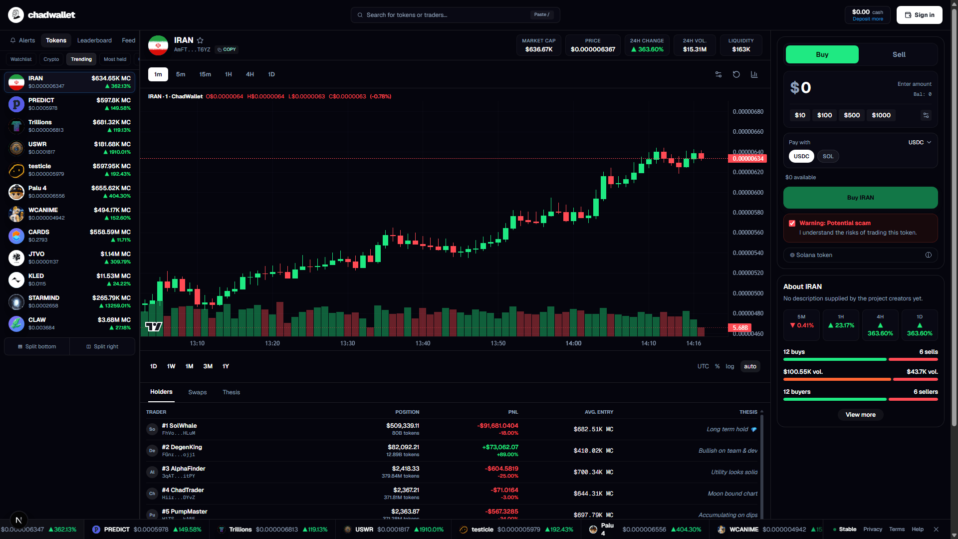 ChadWallet Desktop Web Interface